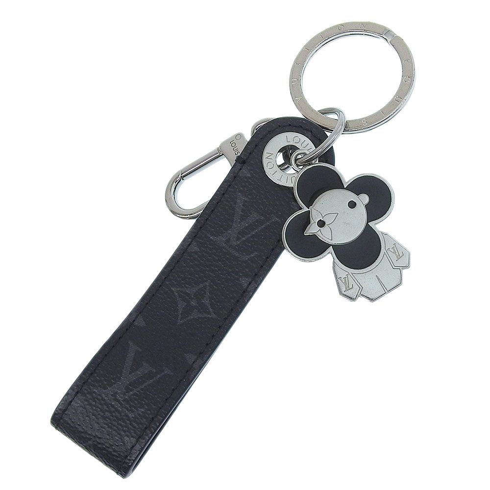 美品 ルイヴィトン LOUIS VUITTON 2023年 M01821 モノグラムレザー エクリプス ポルトクレ ドラゴンヌ ヴィヴィエンヌ キーホルダー 黒 鍵 ユニセックス