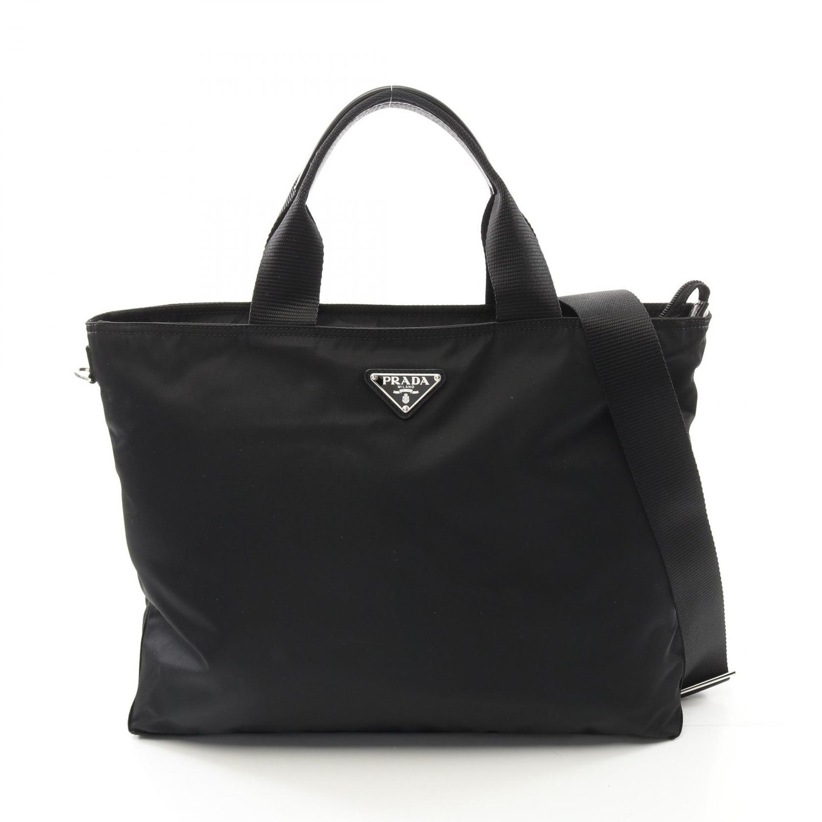 プラダ PRADA トートバッグ ブラック ナイロン レザー 2way