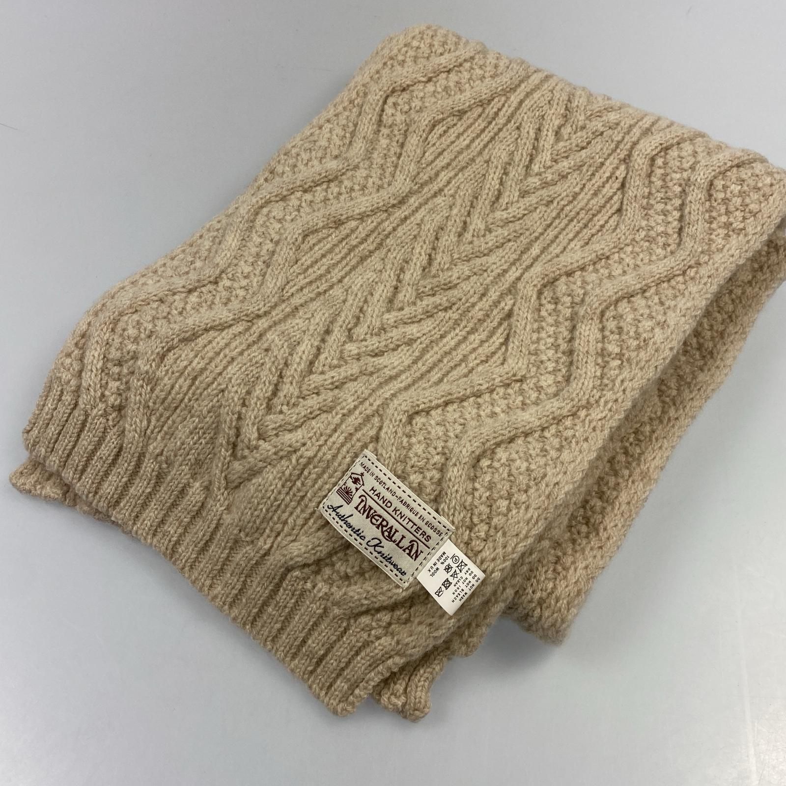 INVERALLAN インバーアラン ケーブル編み HANDKNIT SOLID MUFFLER 
