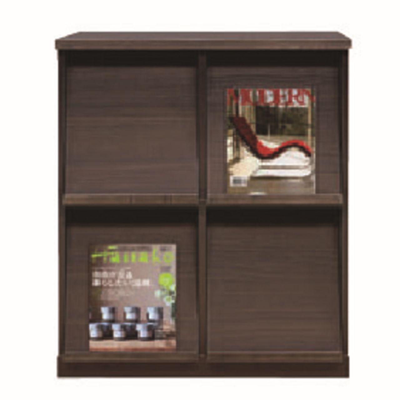 小泉産業 木製4段ラック ダークブラウン 木製ラック 4段 幅88cm