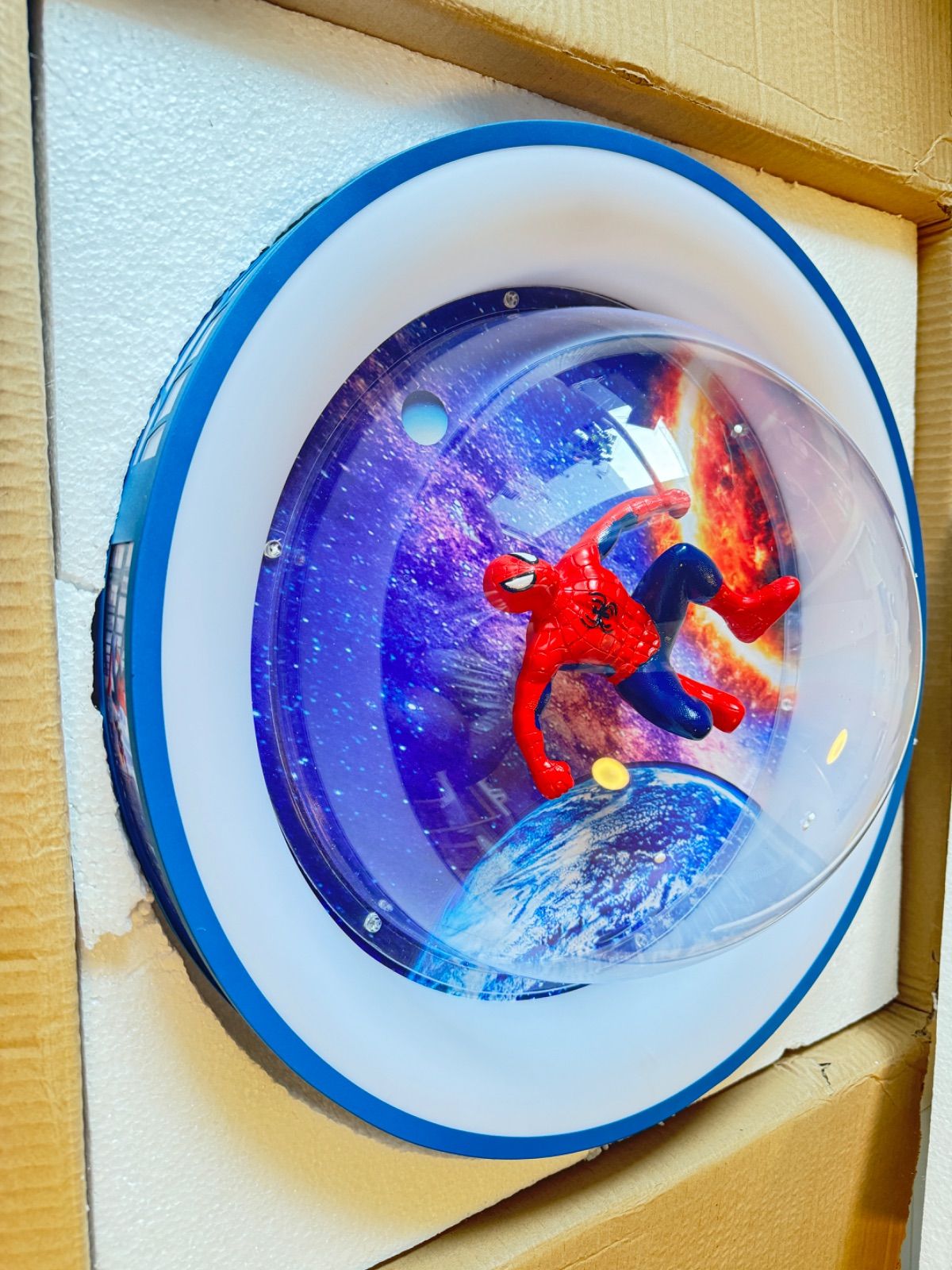 110V対応 スパイダーマン 子供部屋用 LEDシーリングライト 直径50cm おしゃれ 48W 調光タイプ