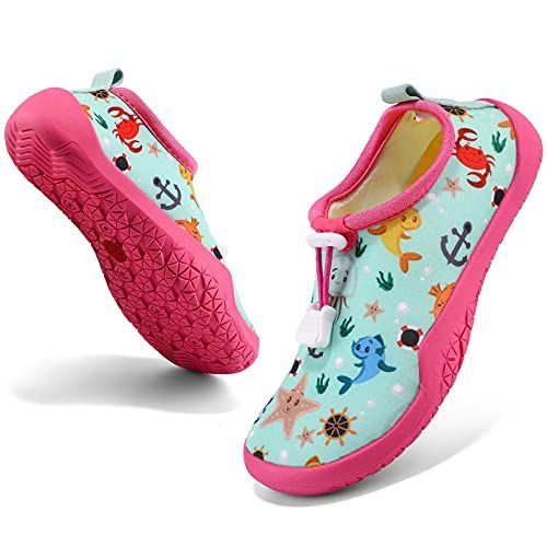 グリーン/水族_19.0~19.5 cm E [KVbaby] ウォーターシューズ スイムシューズ マリンシューズ キッズ シュノーケリング アクアシューズ ピーチシューズ アウトドア 水泳 水陸両用 軽量 速乾 滑り止