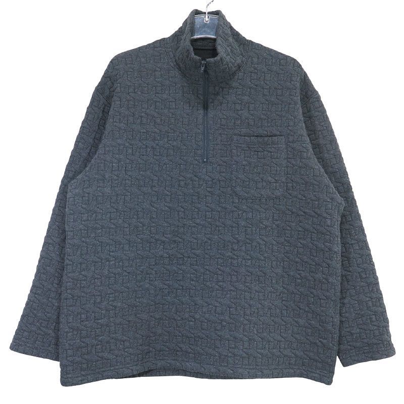 ENGINEERED GARMENTS エンジニアド ガーメンツ ZIP MOCK NECK - PC QUILTED JERSEY ジップ モック ネック キルティング ジャージ チャコール サイズS novz