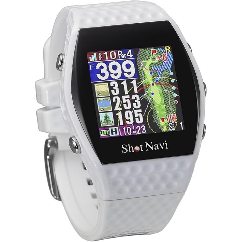 ShotNavi INFINITY ショットナビ WH 最新GPSチップ M10 グリーン形状 超軽量48g GPSゴルフナビ ゴルフ距離計 ゴルフウォッチ 競技利用OK