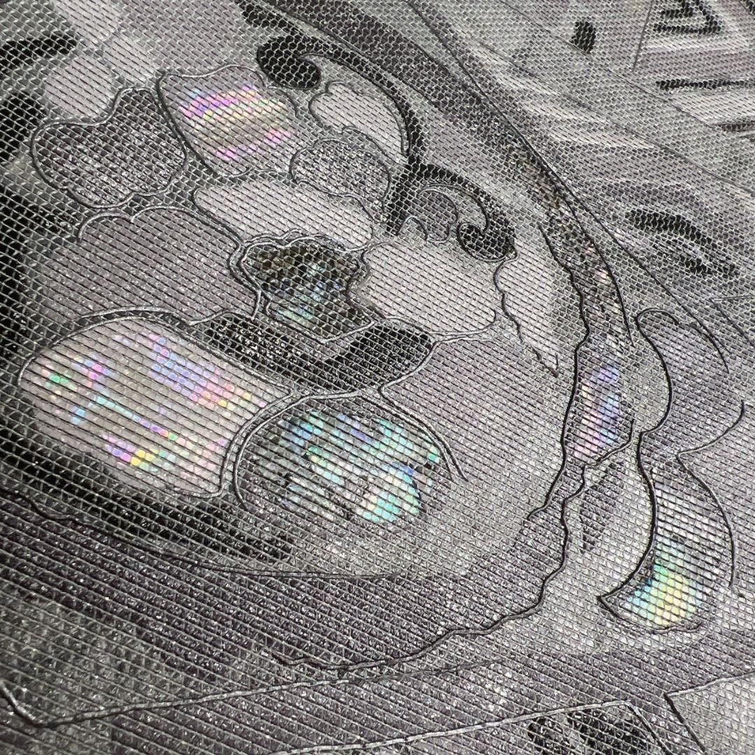螺鈿細工銀彩花菱花模様モノトーン袋帯着物021a p