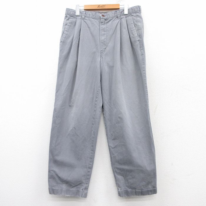 W35/古着 ドッカーズ チノ パンツ チノパン メンズ 90s コットン グレー 25feb04 中古 ボトムス ロング