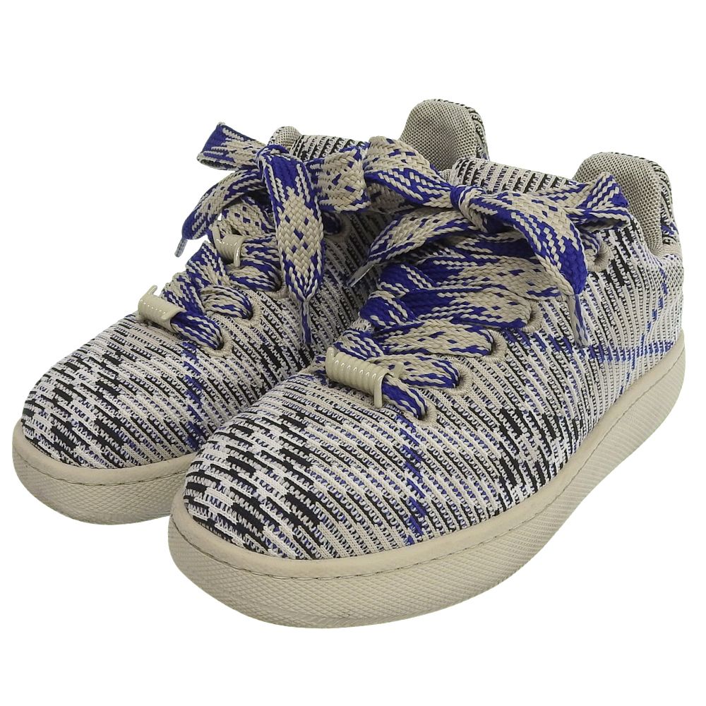 バーバリー BOX KNIT LOW TOP TRAINER ON RUBBER SOLE スニーカー シューズ メンズ グレー系 42