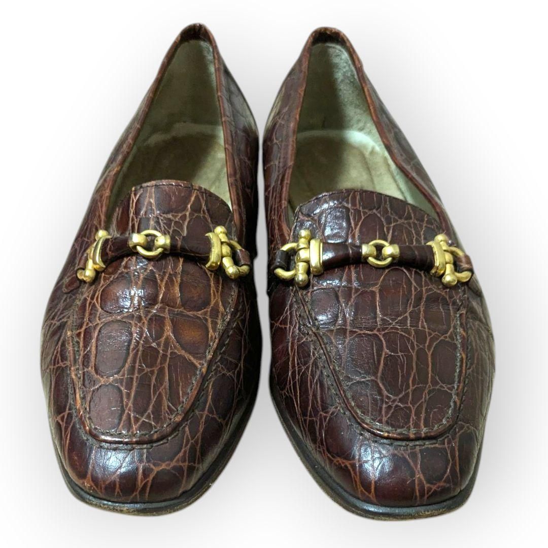 BALLY 】バリー クロコダイルレザー ローファー ブラウン サイズ