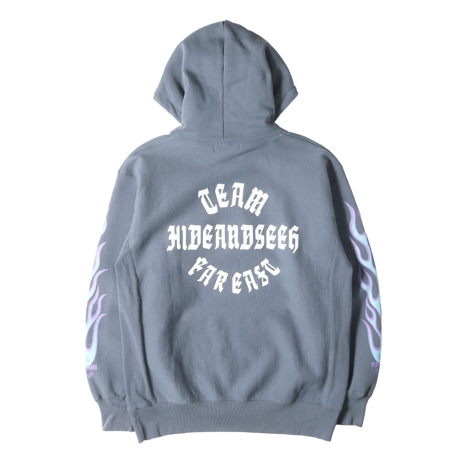 HideandSeek ハイドアンドシーク パーカー サイズ:L / 22AW フレイムプリント スウェット パーカー (Flame Hooded Sweat Shirt) / ダークブルー / トップス フーディー プルオーバー【メンズ】
