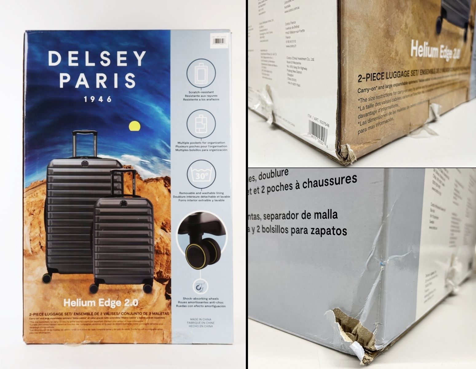 DELSEY スーツケース ヘリウムエッジ 2個セット グラファイト