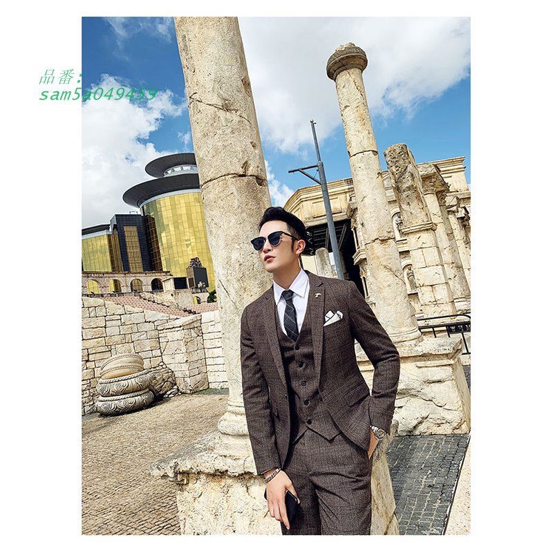 チェック柄スーツ メンズ