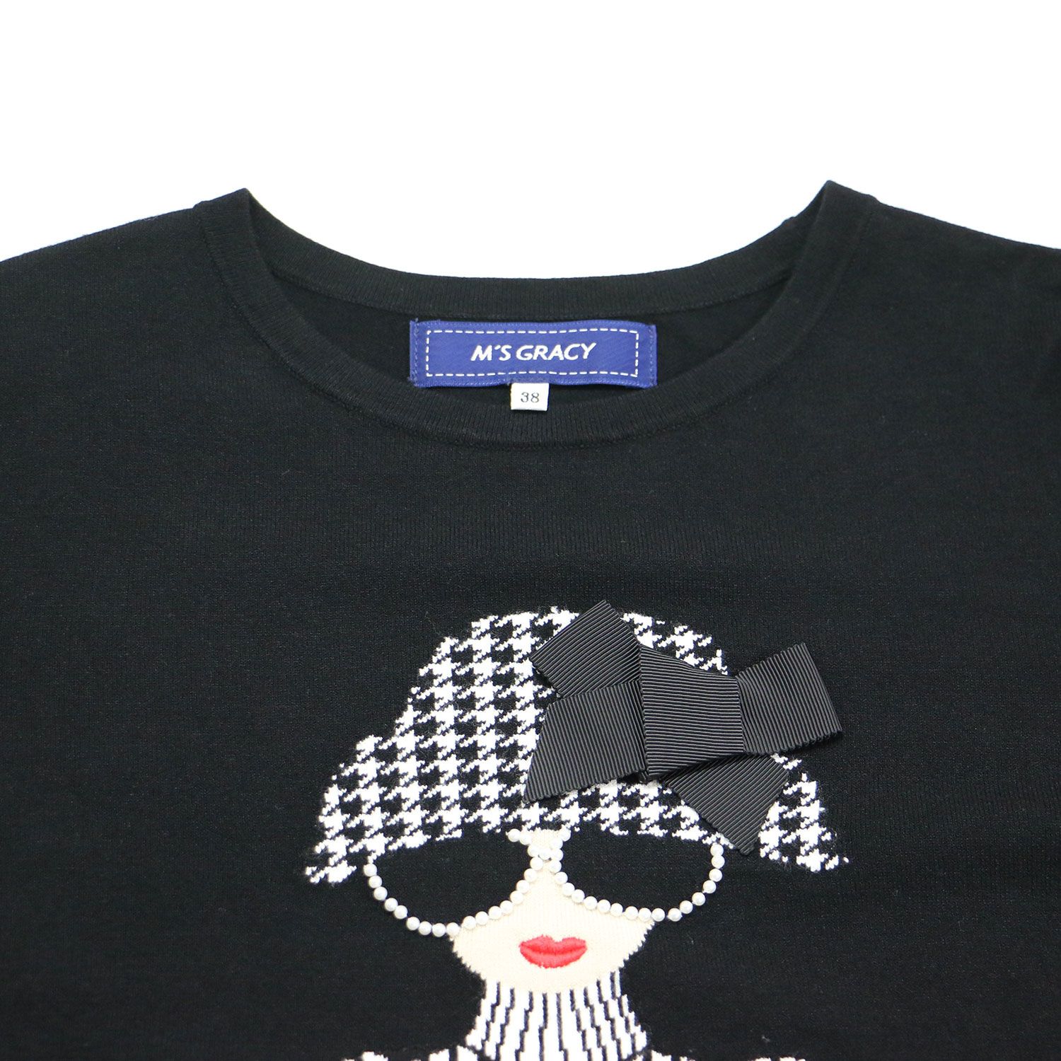 M'S GRACY ブラック長袖ニット 38 M'S GRACY - エムズグレイシー 長袖セーター サイズ38 Mの通販 by