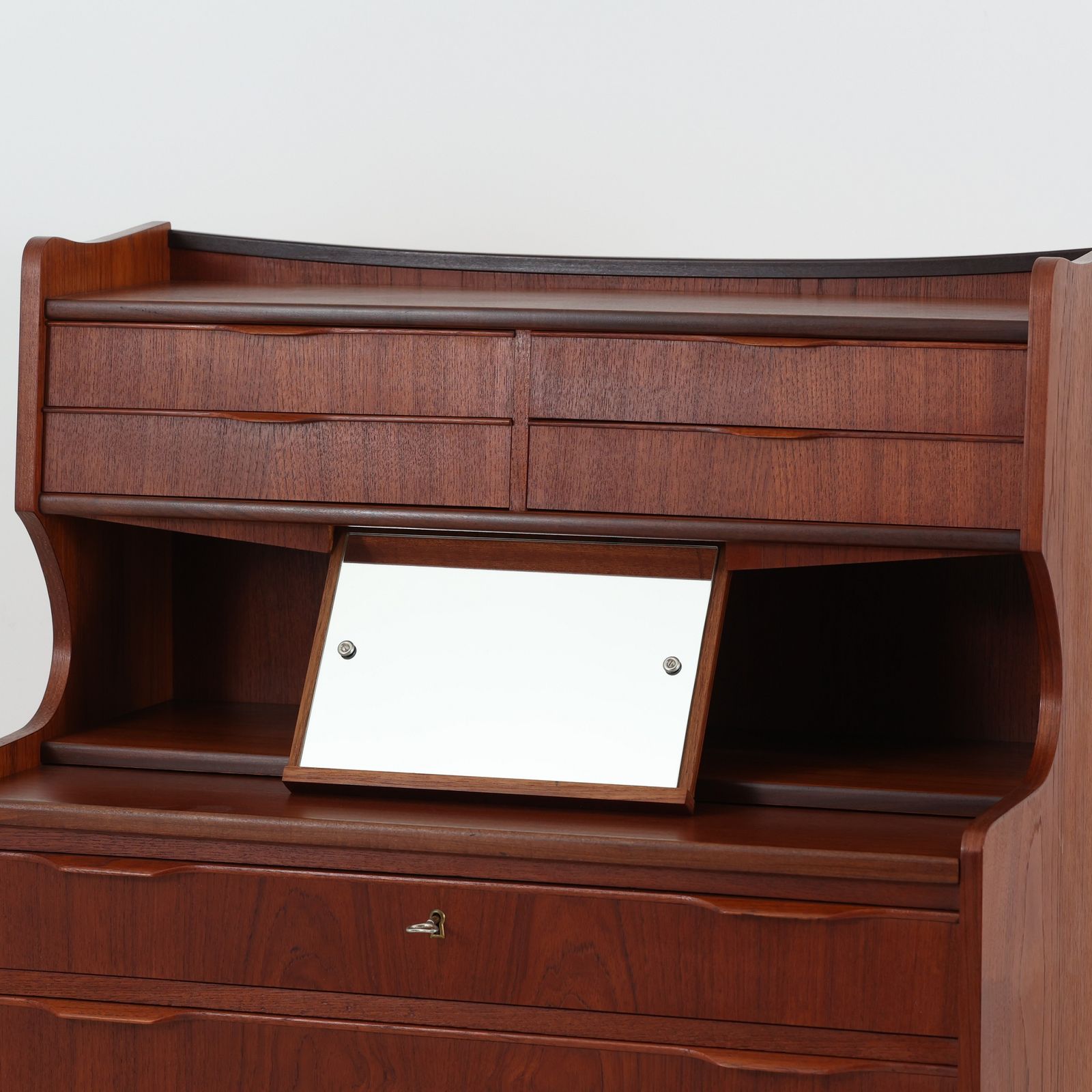 ライティングビューロ 鏡付き チーク 幅85cm デンマーク製 北欧ビンテージ家具 収納家具 木製 書き物机 鏡付き 北欧家具|DK17009 USTAUSTRALIA_COM_AU