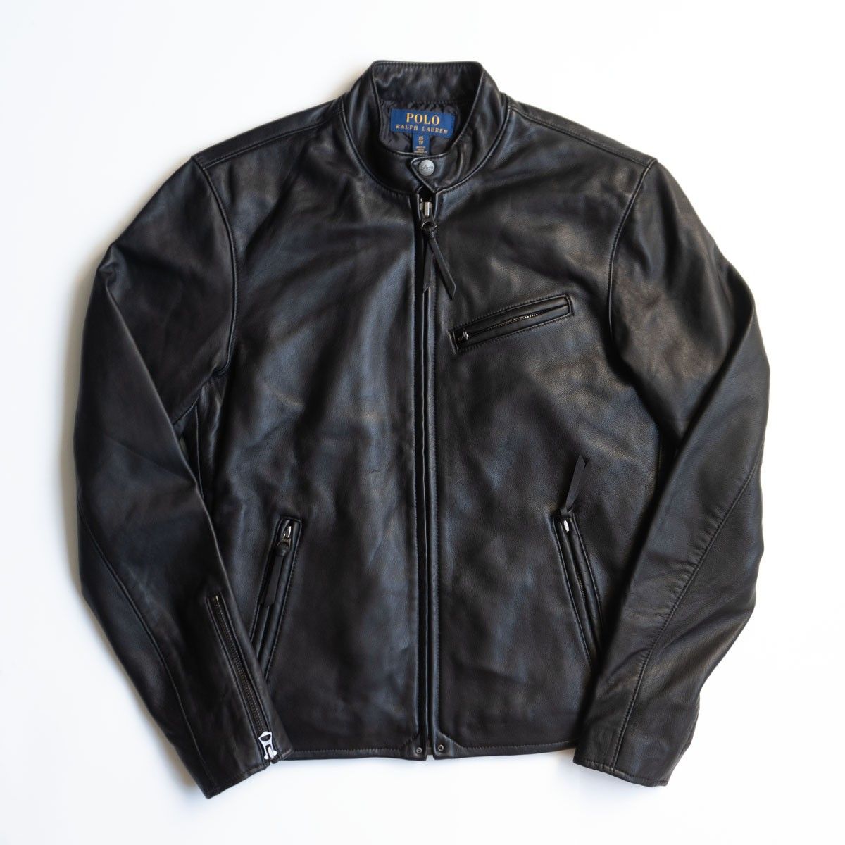 ポロジーンズ　レザージャケット　ラルフローレン　ライダース 最高級品】POLO RALPH LAUREN 【ラムレザー ライダース