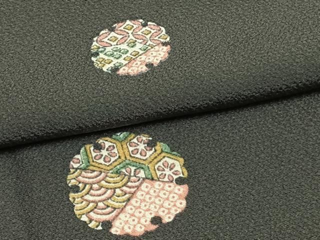 平和屋着物▽上質な小紋 単衣 雪輪文 正絹 逸品 AAAZ1508fy