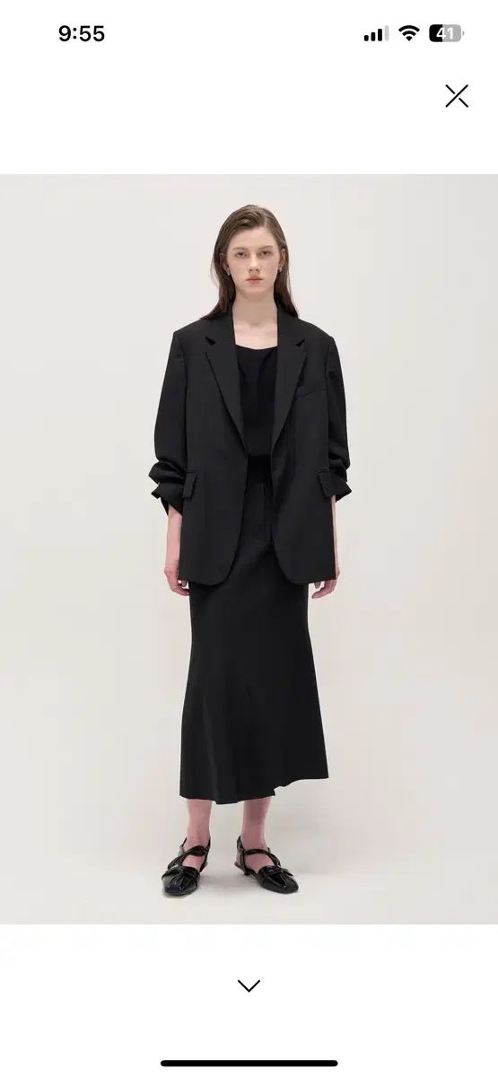 タイム ウール バックスリット ジャケット スカート セット