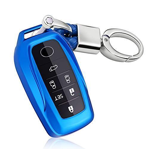 ブルー トヨタ スマート キー ケース キーカバー キー保護 キーホルダー TOYOTA アルファード ベルファイヤー30系 AYH30W AGH30W AGH35W GGH30W GGH35W クラウン マークX RAV4 専用 高級 スタイリッシュ 汚