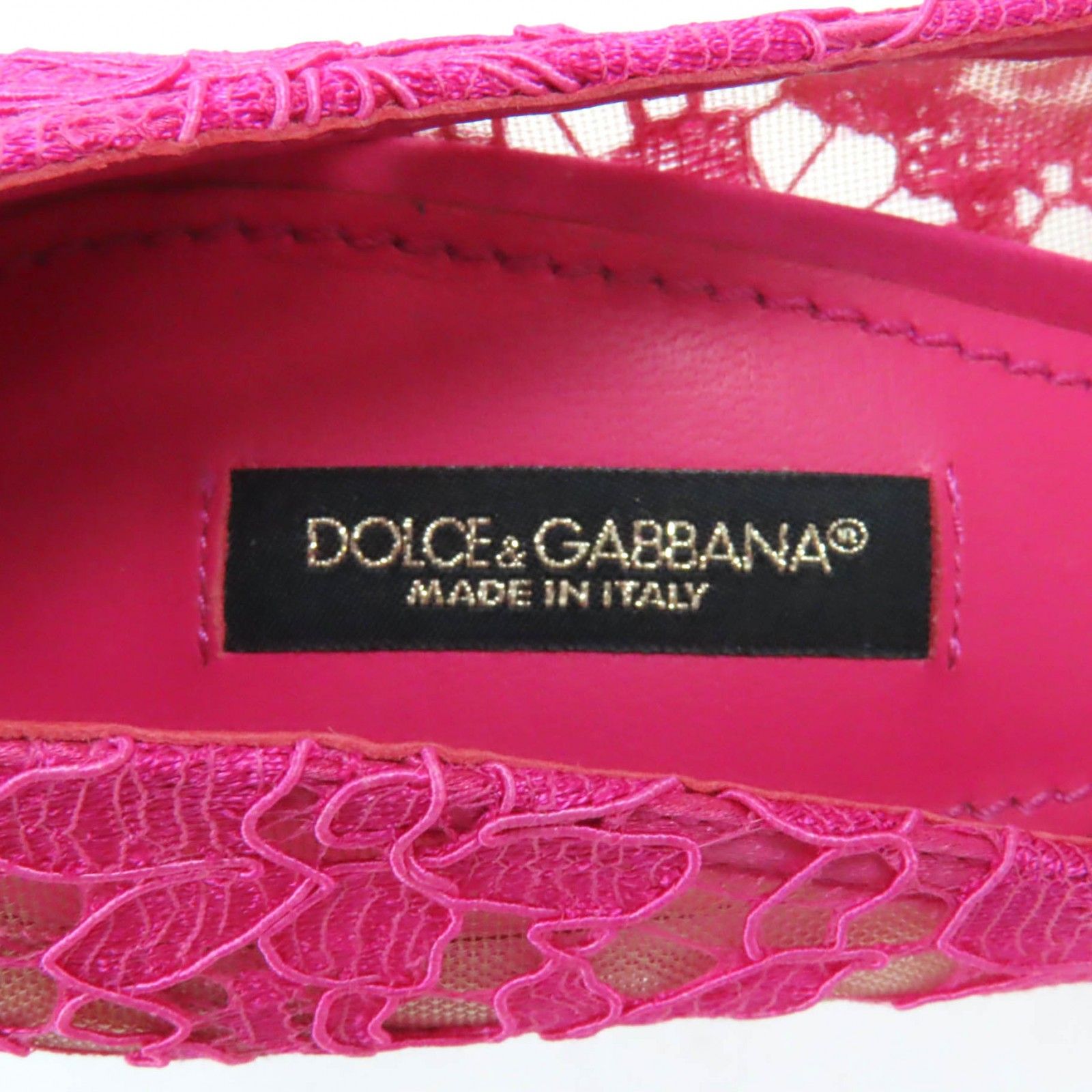 ♥品 DOLCE-GABBANA ドルチェ＆ガッバーナ タオルミナレース クリスタルビジュー付き パンプス ピンク 38.5 箱 保存袋付き イタリア製 レディース 定価156 200円 KIN-KAAI_COM