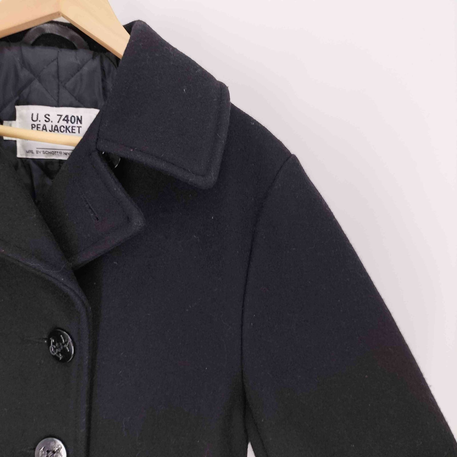 ショット Schott USA製 ウール 裏地キルティング Pコート メンズ