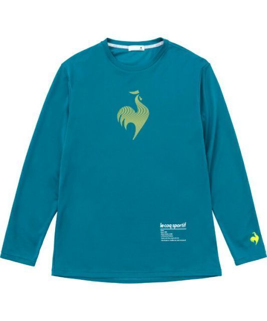 le coq sportif ルコック 長袖プラクティスシャツ グリーン L QTMWJB01 GR | 衣類 服 ウエア トップス シャツ 長袖 ロングスリーブ はっ水 ムレにくい プラクティスシャツ 練習 テニス ソフトテニス 