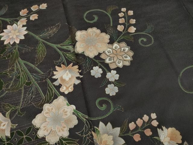 平和屋着物▽訪問着 更紗花文 正絹 逸品 AAAX2793ck 平和屋着物□