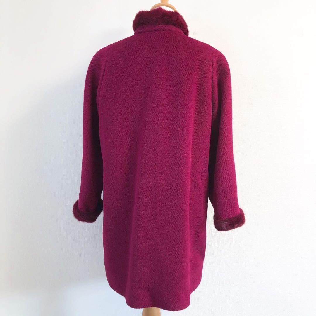 極美品 ALPACA アルパカ ミドルコート アウター レッド ウール M