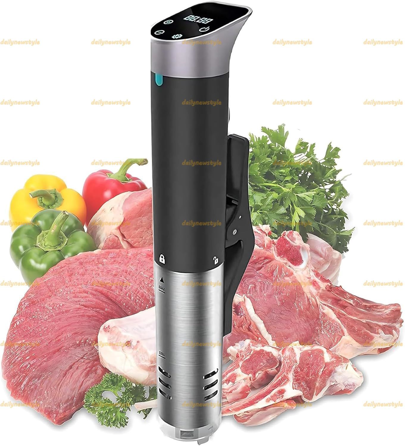 人気推薦◆真空調理機 精密調理器 1000W 真空調理器 ウォーターバス 正確な温度 25-90℃ およびデジタルタイマー付き 最大アプリケーション容量 12L の家庭料理人向け省エネ