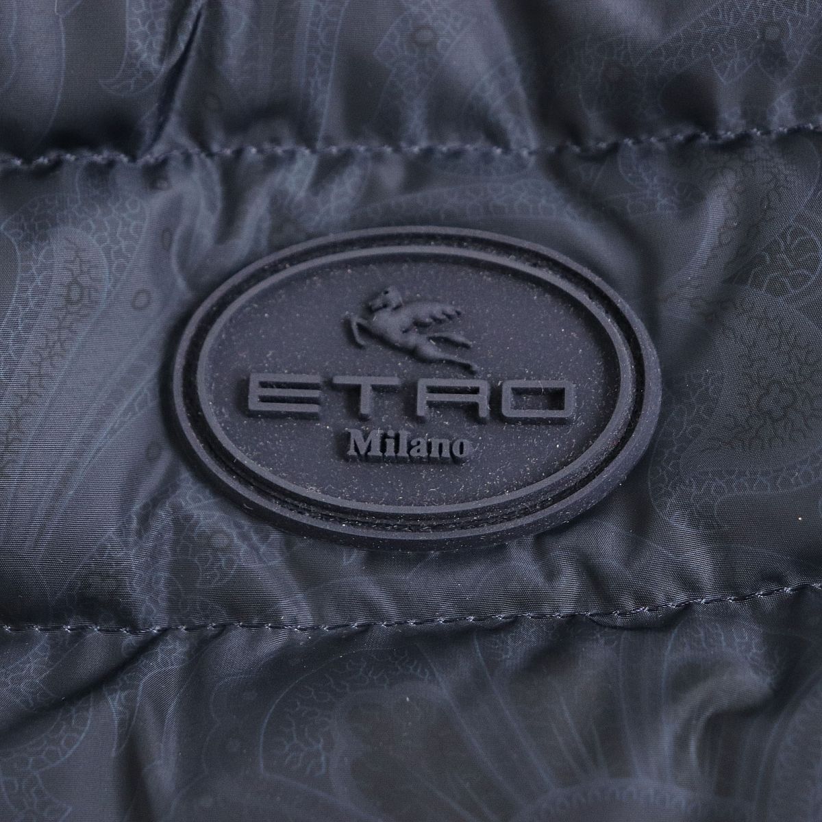 極美品◆2021AW ETRO エトロ ペイズリー柄 ニット切り替え WZIP フード付き 中綿入り ジャケット ネイビー XS 正規品 メンズ
