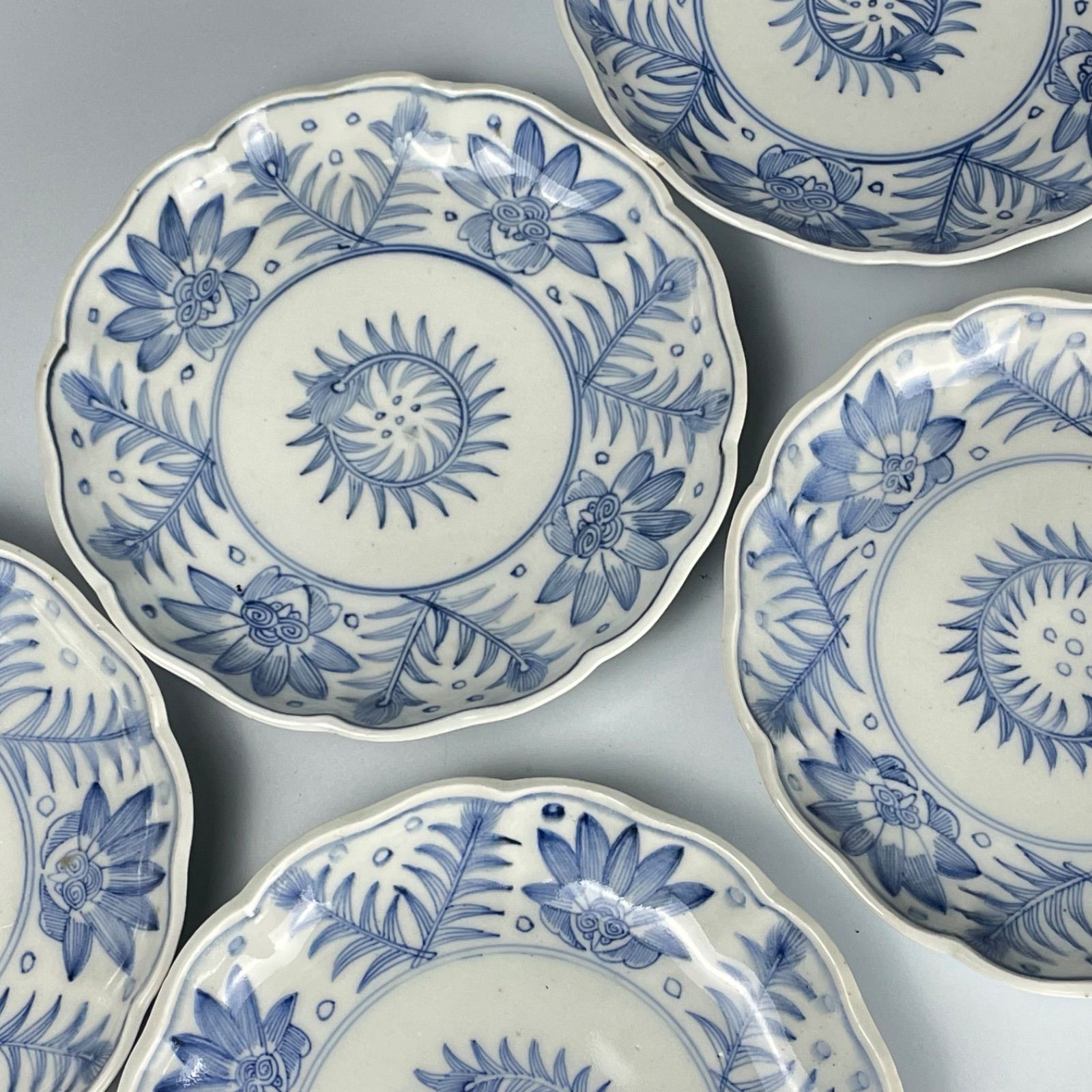 古伊万里染付、年代物 252 染付 線描 古伊万里 伊万里焼 骨董 アンティーク