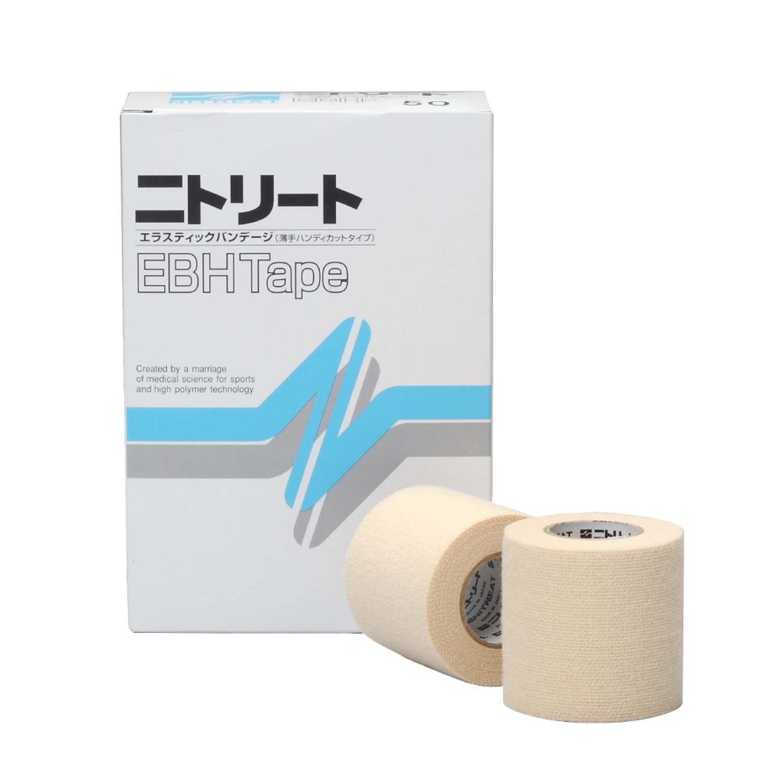 幅50mm×長さ4.5m(伸尺) [6巻入] ニトムズ ニトリート EBHテープ スポーツテープ 多巻パック 伸縮 薄手 手で切れる 軽い圧迫 ケガ対策 はがれにくい ベージュ 幅50mm×長さ4.5m(伸尺) [6巻入] EBH-50