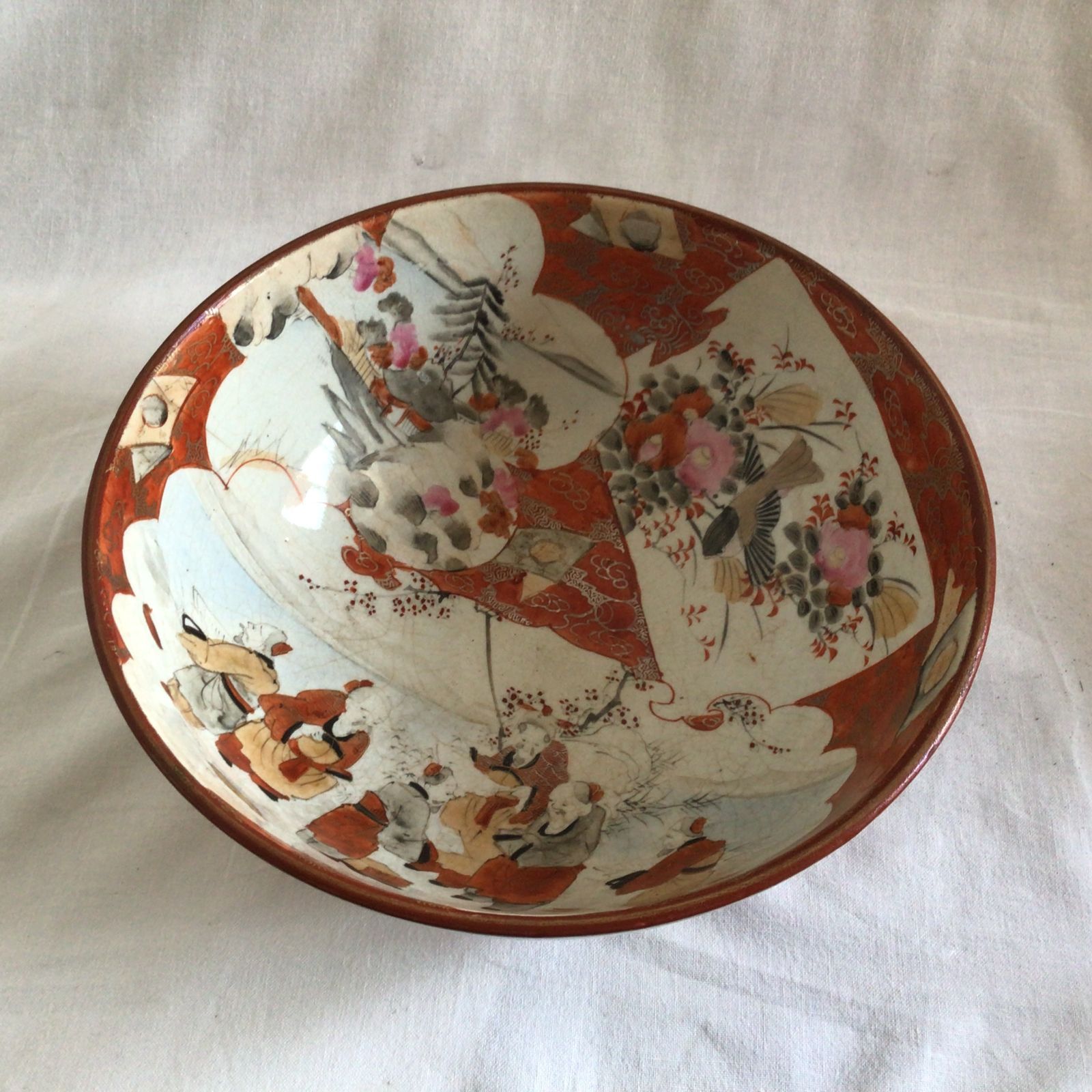 九谷焼 古九谷石畳文 高台皿 大皿 大鉢 高台鉢 コンポート 色絵 飾り皿