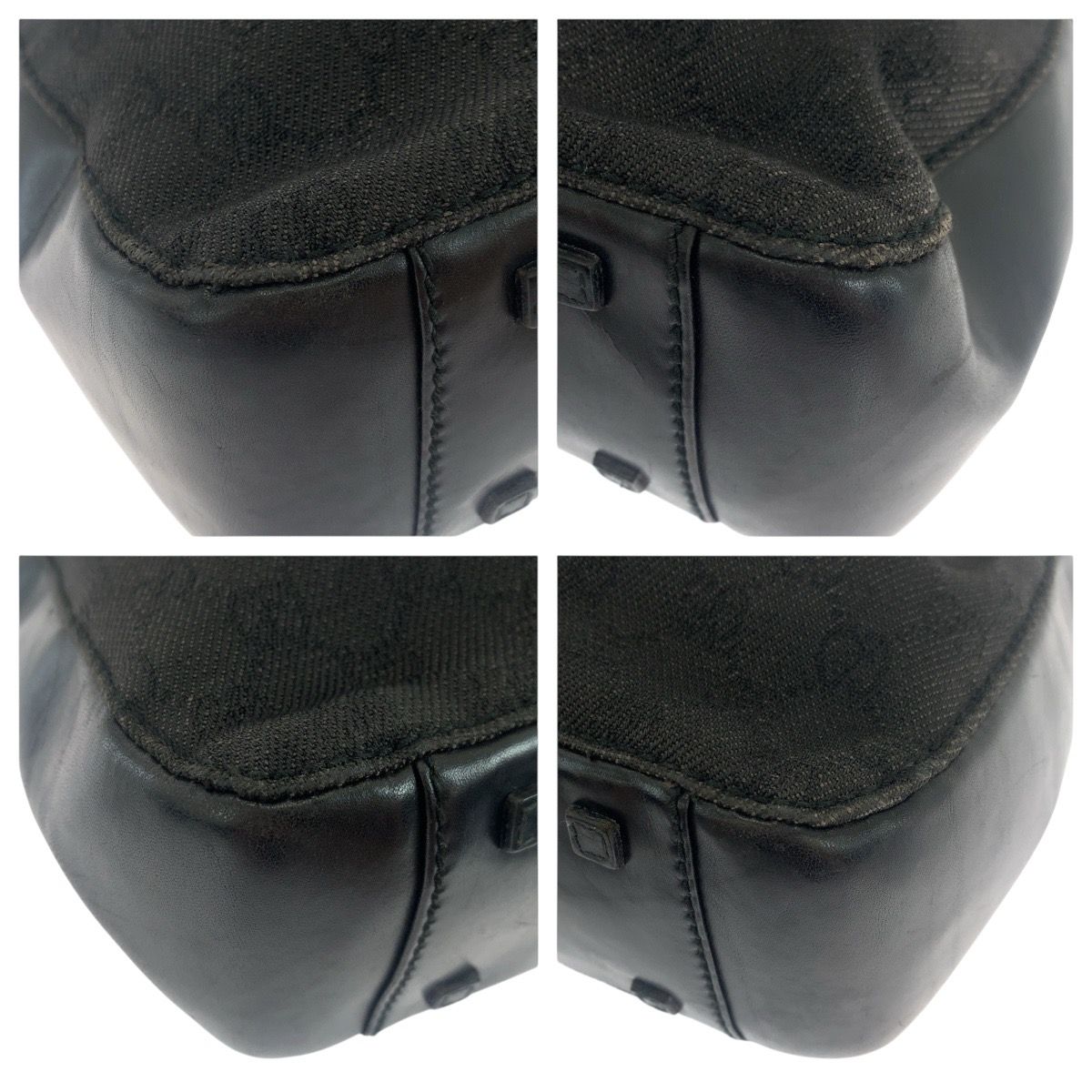 GUCCI グッチ ブラック 黒 GGキャンバス/レザー 101919 トートバッグ  