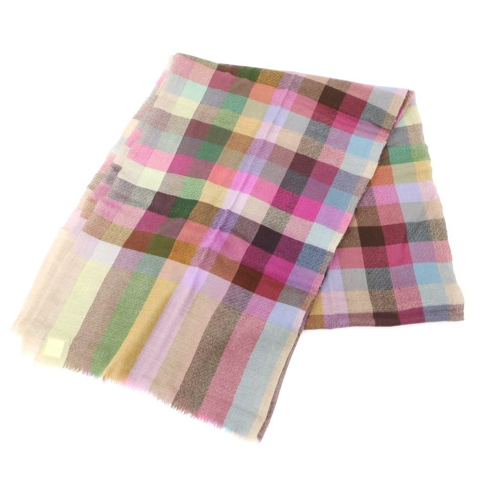 中古】ファリエロサルティ Faliero Sarti カシミヤ チェック ストール