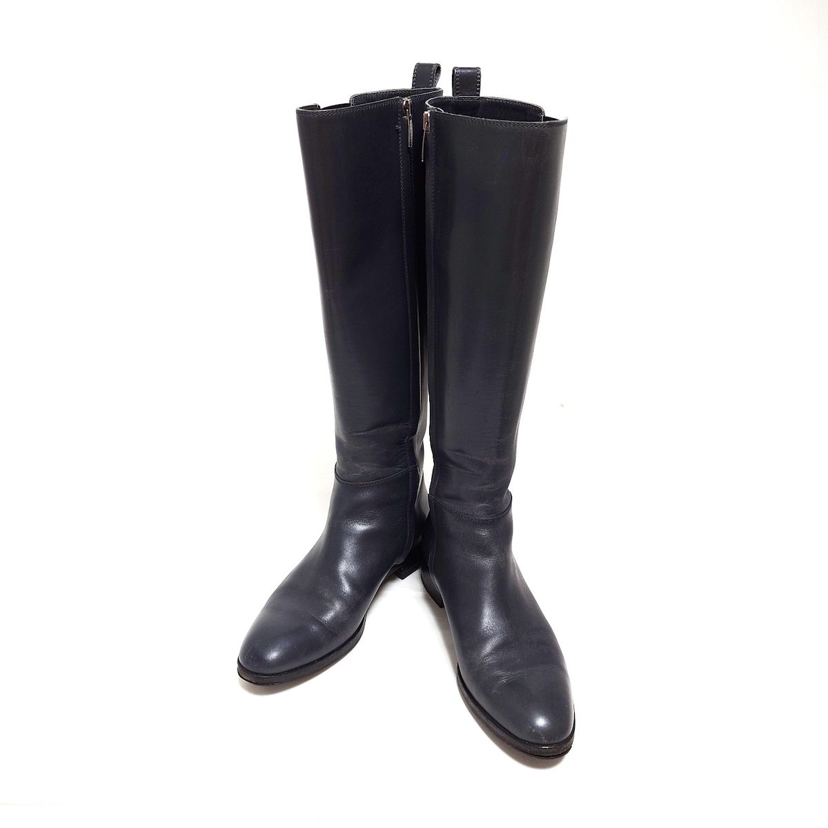 sergio rossi セルジオロッシ ロングブーツ 37 1|2 レディース - ダークグレー サイドジップ レザー