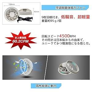 男女兼用 12Vファン付き12V出力バッテリー