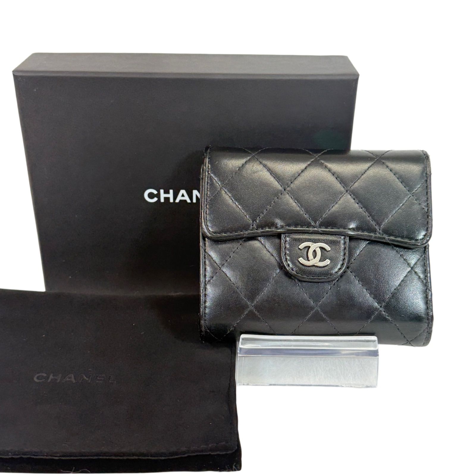 人気！美品】 CHANEL シャネル ラムスキン マトラッセ ココマーク 三