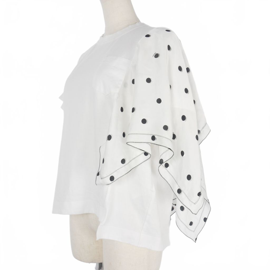 sacai トップス　スカーフ sacai＞スカーフ ドッキング Tシャツ