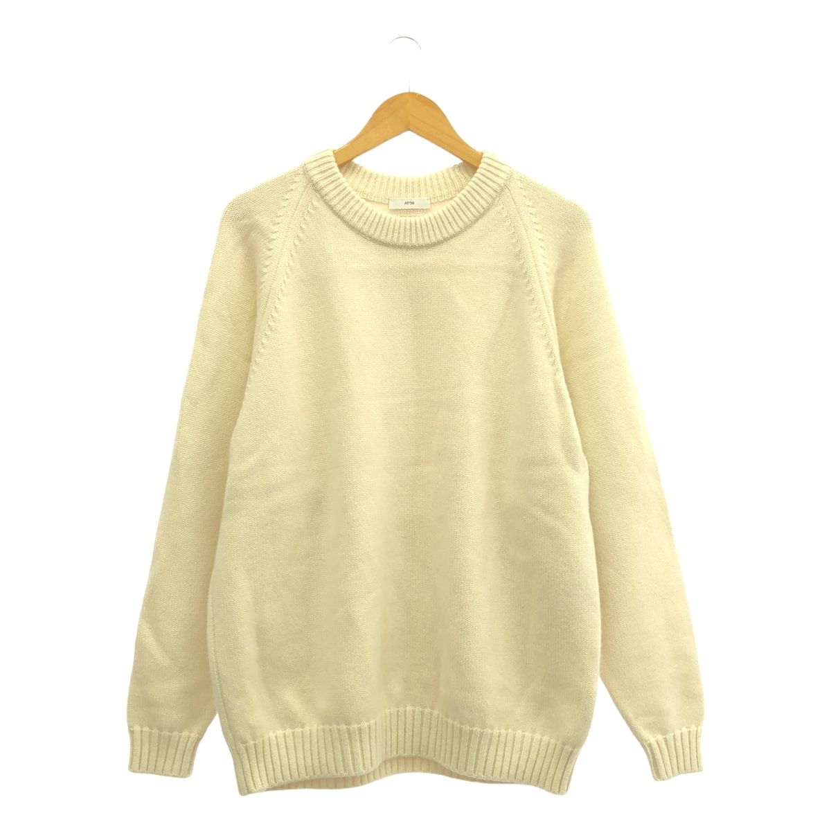ATON | エイトン | CASHMERE WASHI カシミヤ 和紙 ニット クルーネック セーター | 4 | アイボリー | メンズ