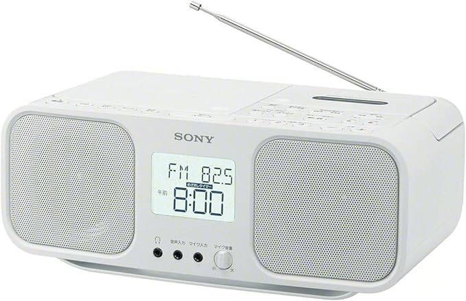 ソニー 赤外線 CDラジオカセットレコーダー FM AM ワイドFM対応 大型液晶 カラオケ機能搭載 電池駆動 ホワイト CFD-S401 W