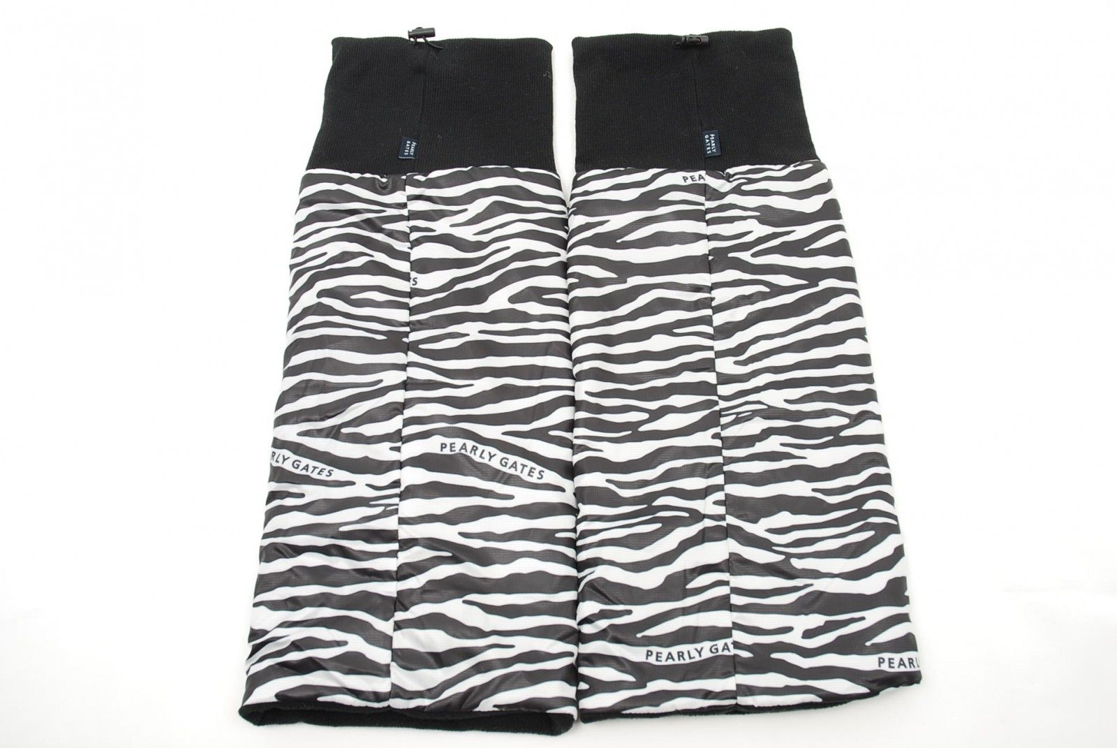 レディース パーリーゲイツ PEARLY GATES レッグウォーマー フリー 黒 ゼブラ柄 内側フリース 防寒