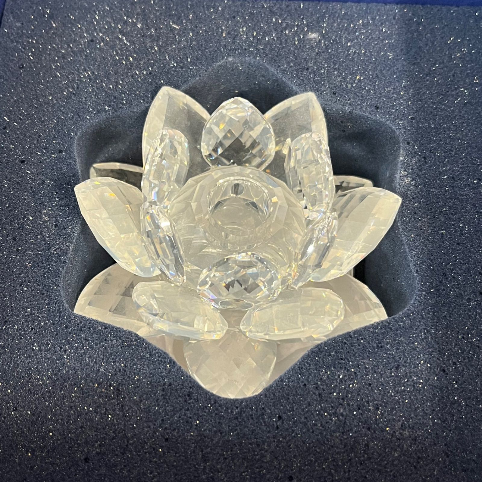 管32790】Swarovski スワロフスキー クリスタル 蓮の花