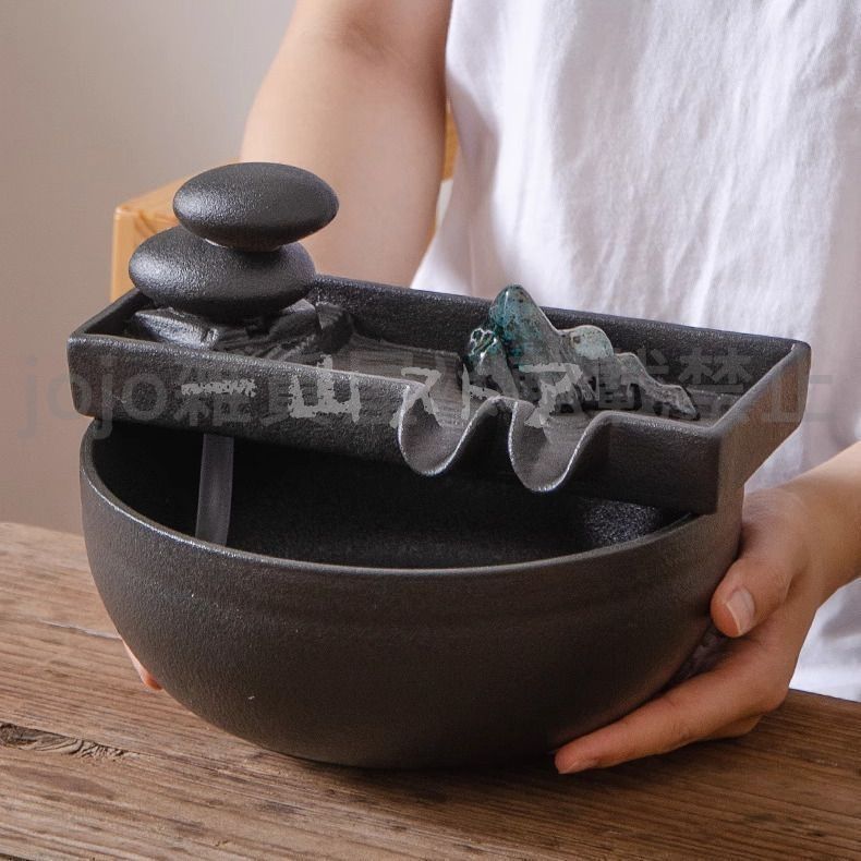 卓上噴水 デスクトップ噴水 室内噴水 流水飾り ミニ噴水 循環水 流水オブジェ 滝 ウォーターフォール 噴水 水槽 金魚鉢 置物 オーナメント