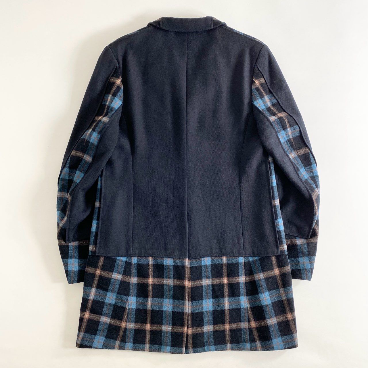 5i4 COMME des GARCONS HOMME PLUS コムデギャルソン オムプリュス AD2000 レイヤード風 チェック切替  テーラードジャケット コート S ブラック 日本製 - メルカリ