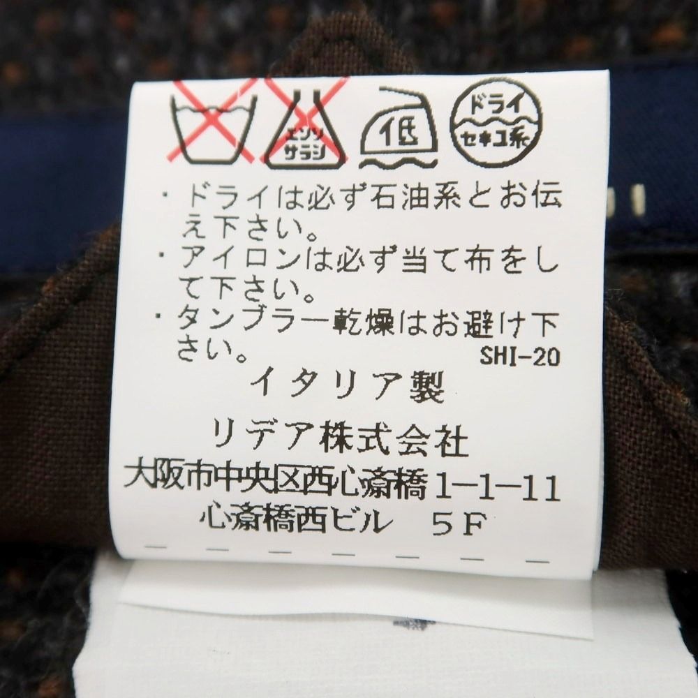 ラルディーニ LARDINI ウール テーラードジャケット グレーxブラウン サイズ42 メンズ KANDAIZUMI_COM