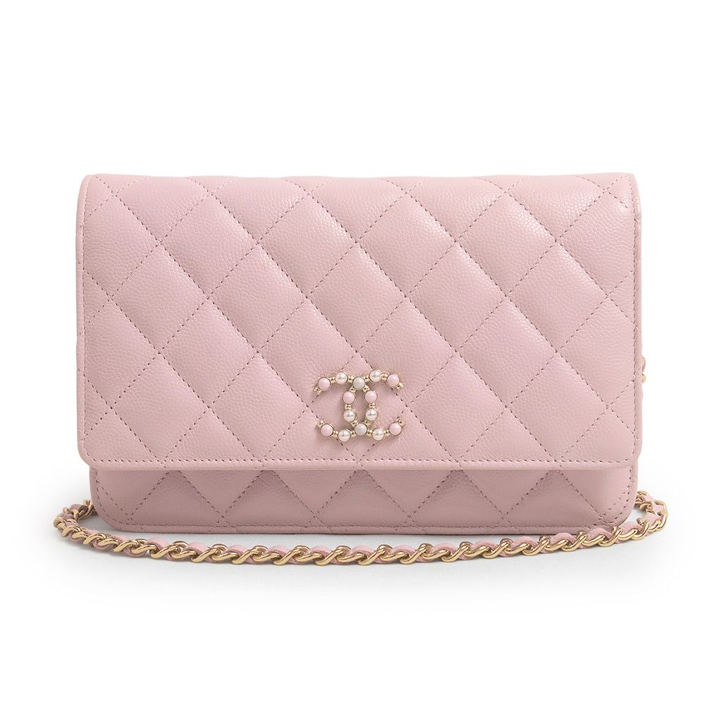 CHANEL チェーンウォレット ショルダー ゴールド金具 ピンク シャネル マトラッセ ココマーク チェーンウォレット ショルダー