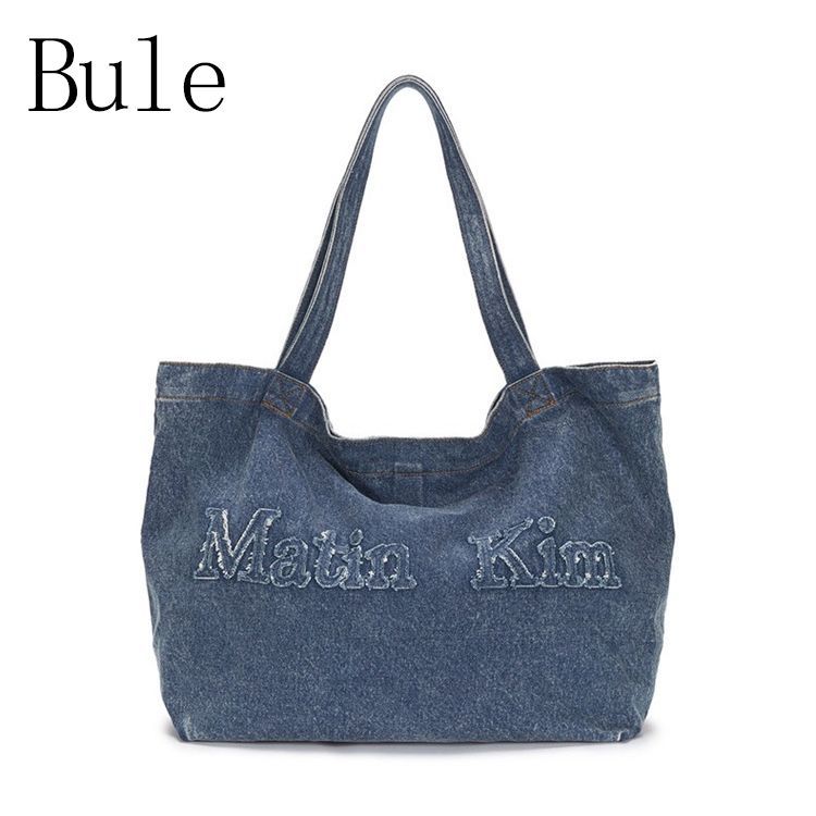 新品 MATIN KIM 韓国 人気商品 LOGO WASHED DENIM TOTE BAG