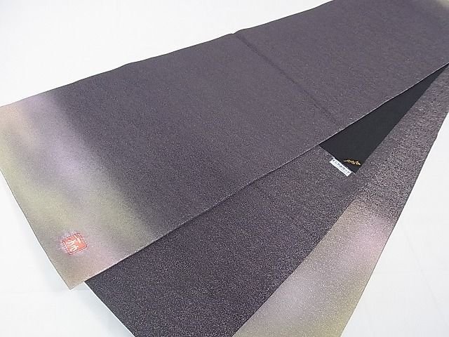 平和屋本店□極上 二代目 久保田一竹 幻の辻が花 太鼓柄袋帯 金通し地  