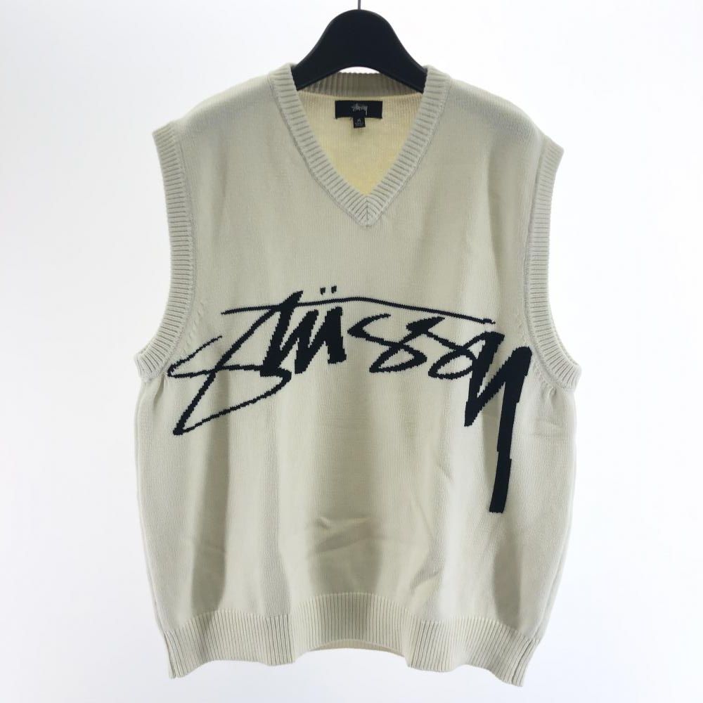 中古】Stussy Sweater Vest サイズM アイボリー 117132 ステューシー 