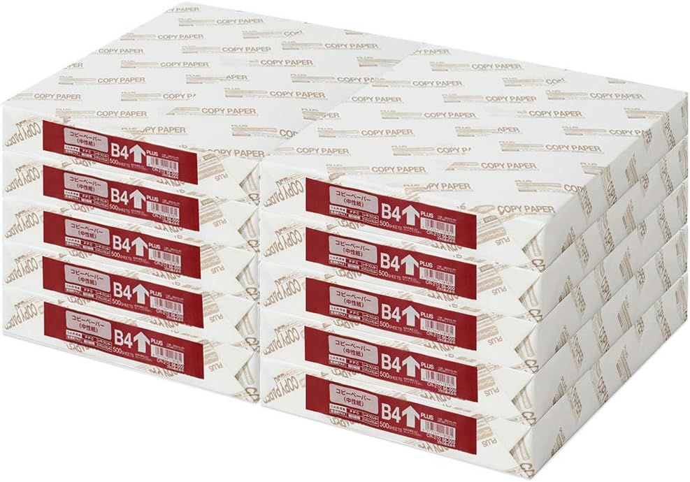 プラス コピー用紙 B4 5000枚 (500枚×10冊) 56-000×10