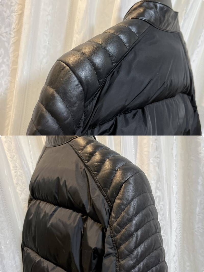 MONCLER KERKYRA モンクレール ダウンジャケット ライダース レザー